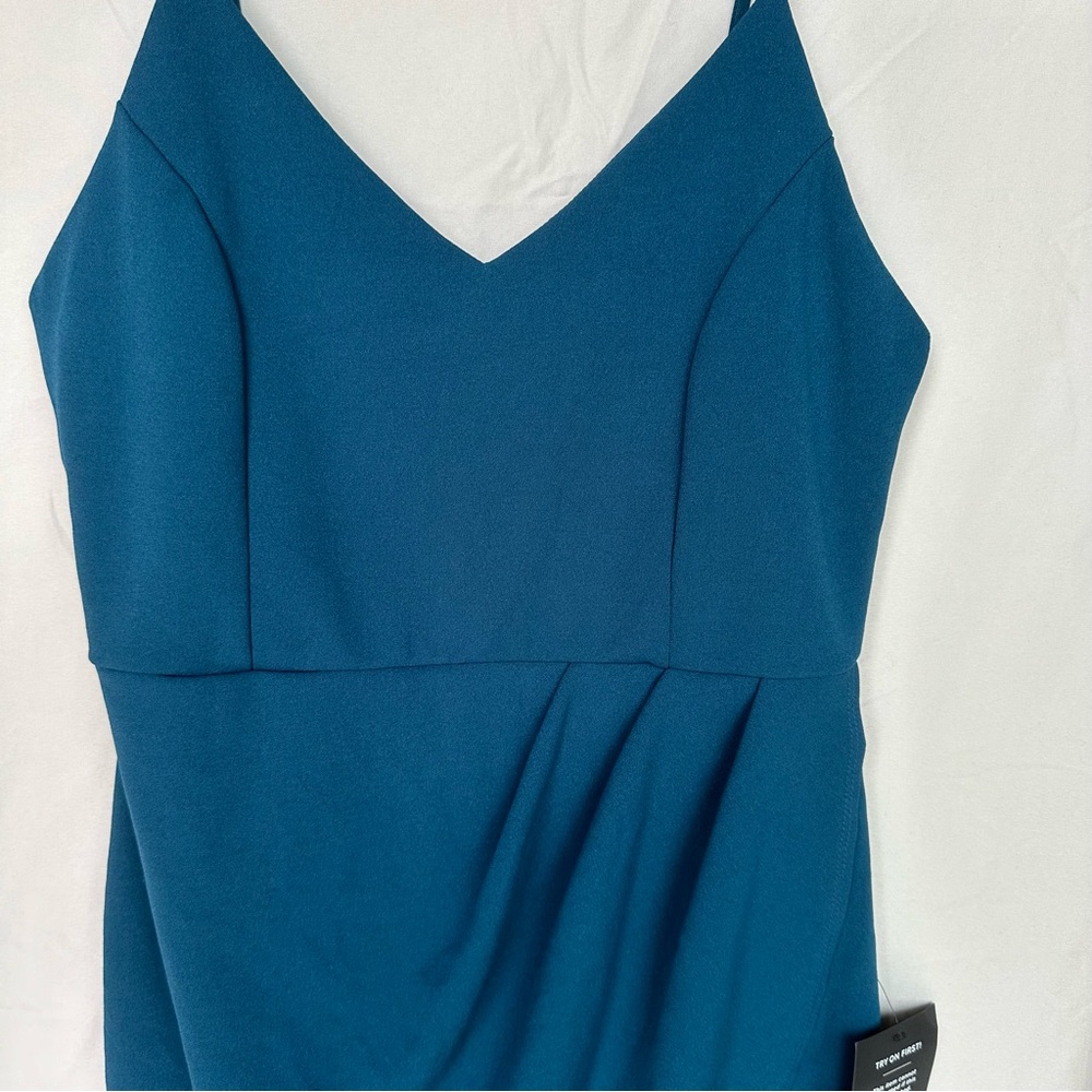NWT Lulus Forever Your Girl Teal Blue Bodycon Dress - Picture 5 of 6
